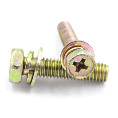 镀彩十字六角三组合螺丝